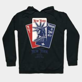 New york playing cards graphic. Hoodie